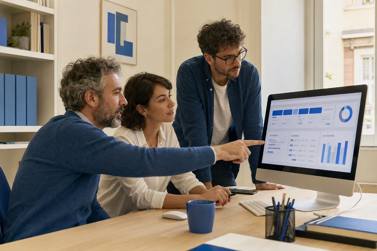 Team aziendale che analizza dati nel CRM